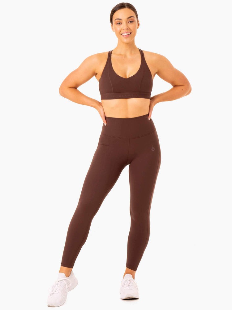 Ryderwear NKD Align Leggings Choklad | TEG-042387