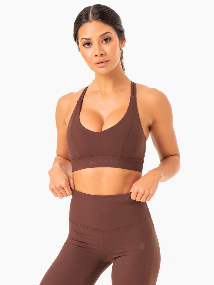 Ryderwear NKD Align Sports Bra Choklad | SOQ-920518