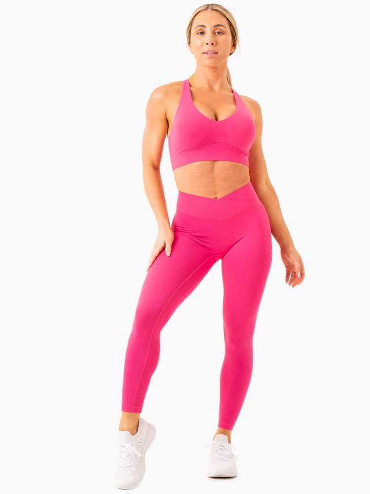 Ryderwear NKD Cross Over Leggings Fuscia | FBM-526198