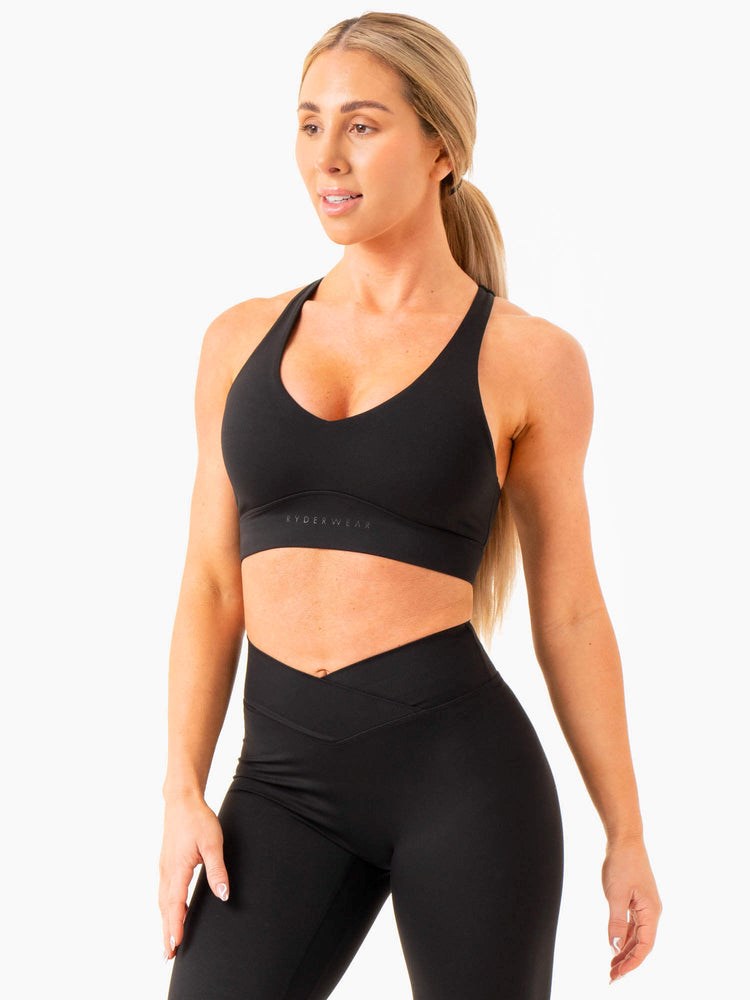 Ryderwear NKD Cross Over Sports Bra Svarta | GYS-753861