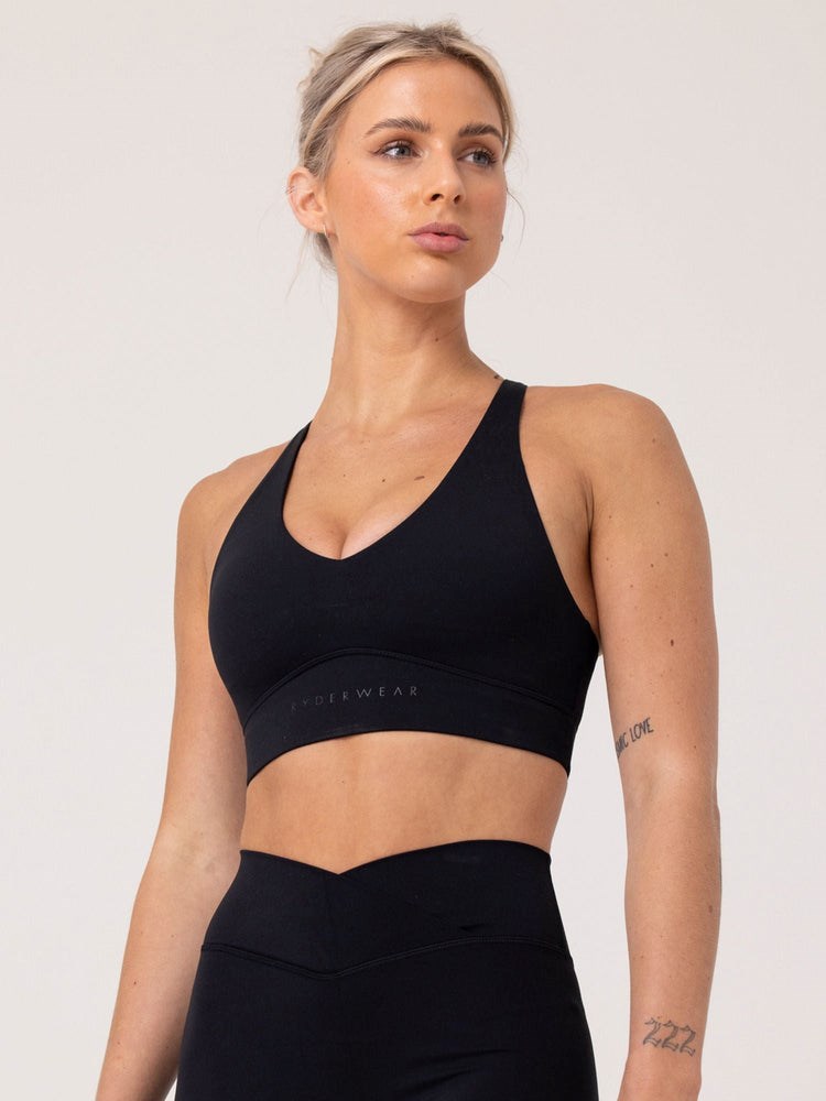 Ryderwear NKD Cross Over Sports Bra Svarta | GYS-753861