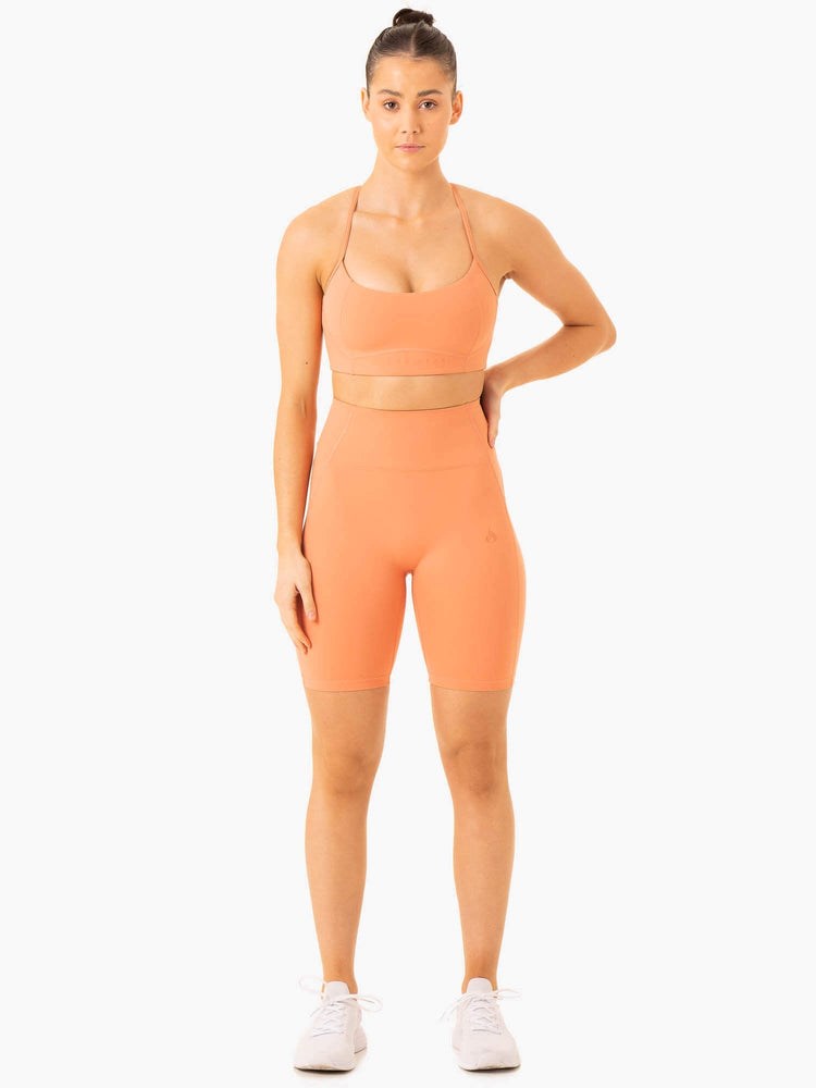 Ryderwear NKD Frame High Waisted Bike Shorts Terracotta | IJC-389701