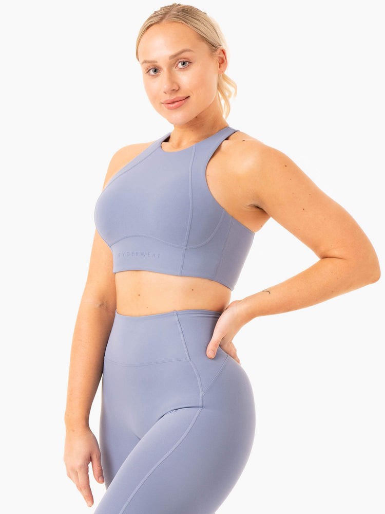 Ryderwear NKD Frame Long Line Sports Bra Blå | CNT-063827