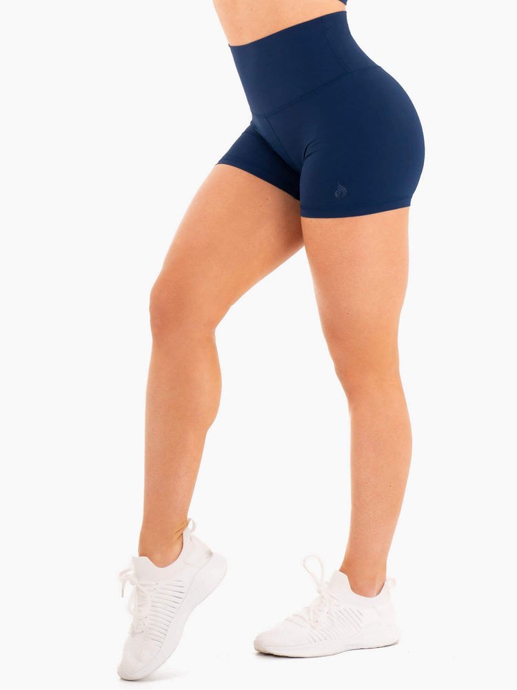 Ryderwear NKD High Waisted Shorts Marinblå | QGY-480625