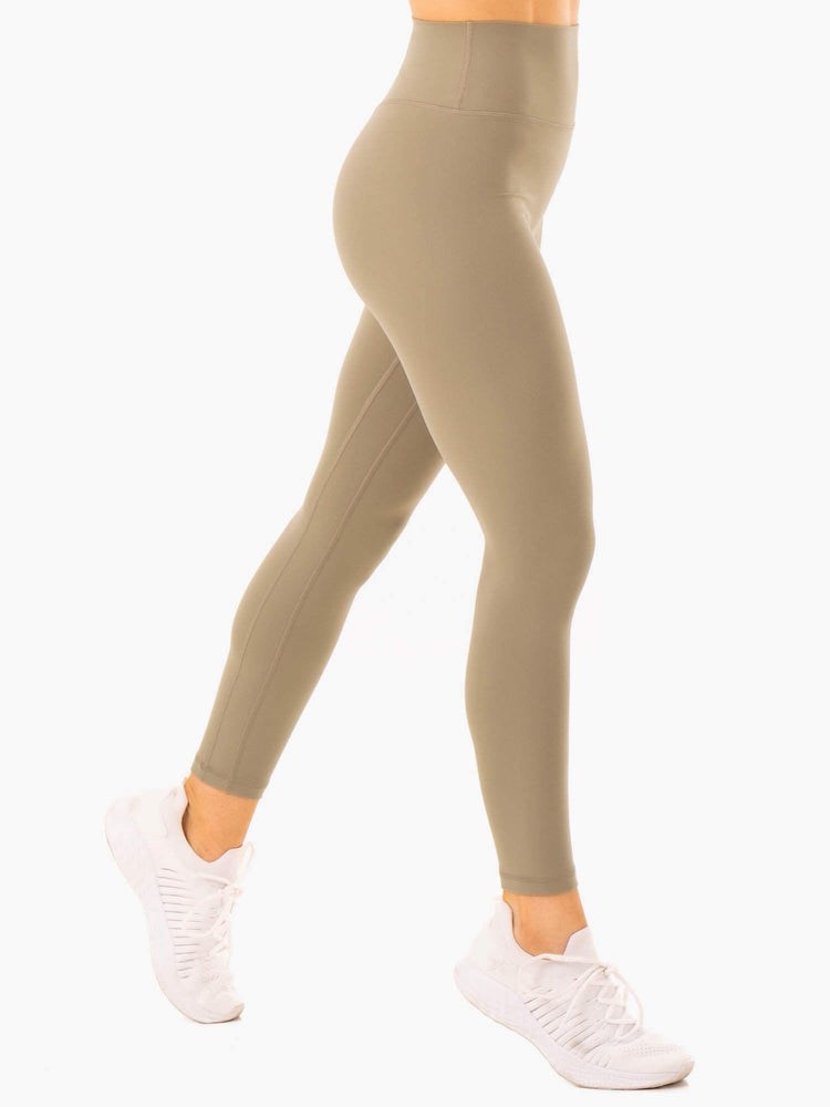 Ryderwear NKD Refine High Waisted Leggings Khaki | DPW-871034