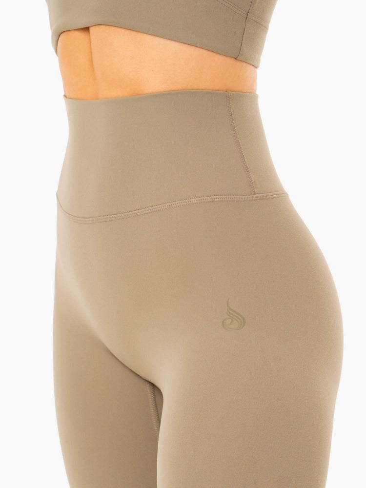 Ryderwear NKD Refine High Waisted Leggings Khaki | DPW-871034