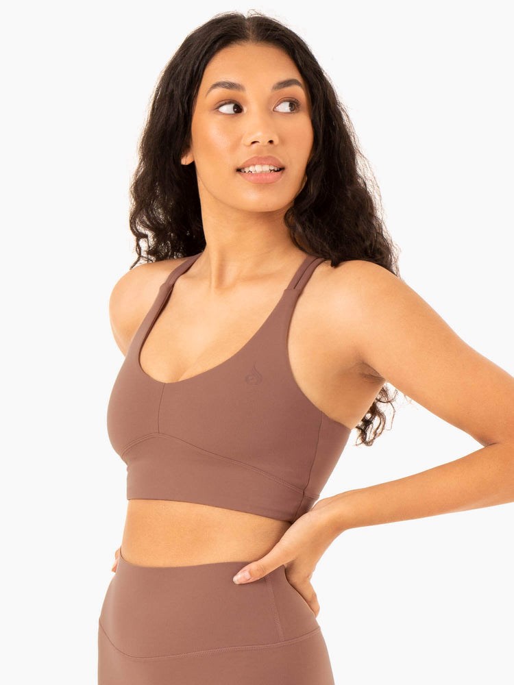 Ryderwear NKD Refine Sports Bra Mocha | NUV-943162