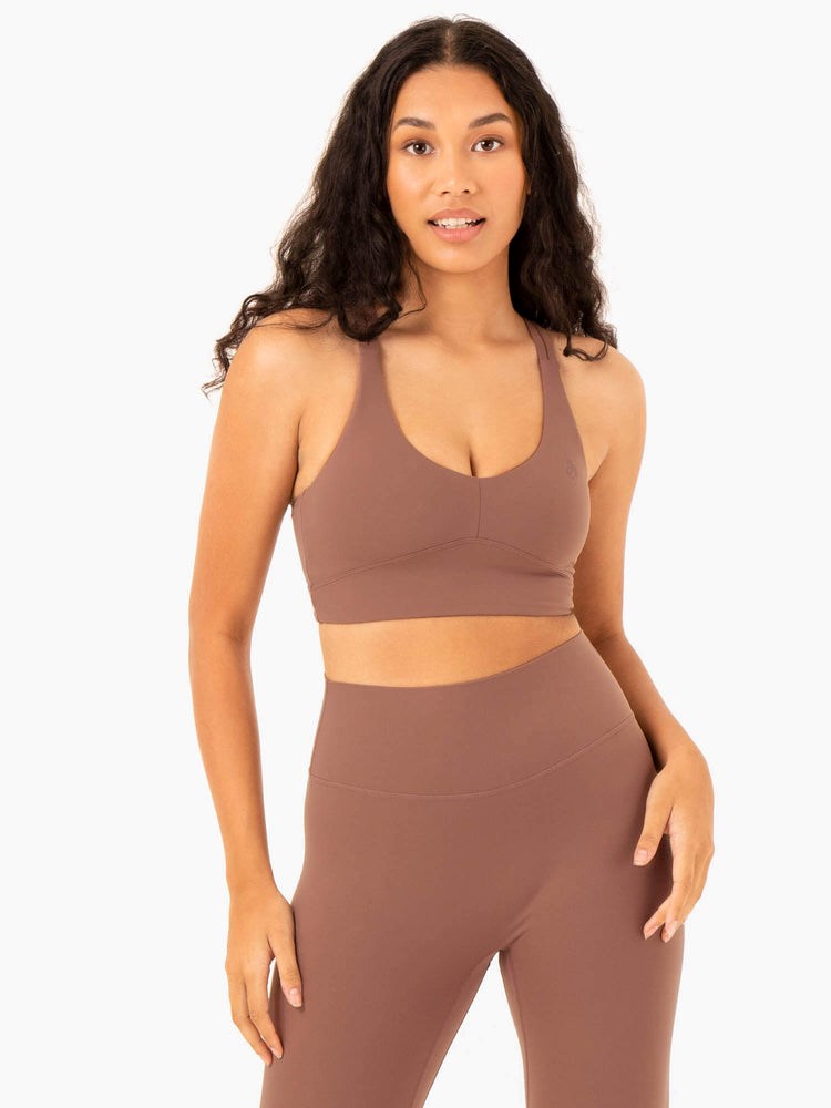 Ryderwear NKD Refine Sports Bra Mocha | NUV-943162