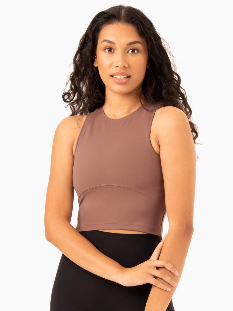 Ryderwear NKD Refine Tank Mocha | KQO-906813