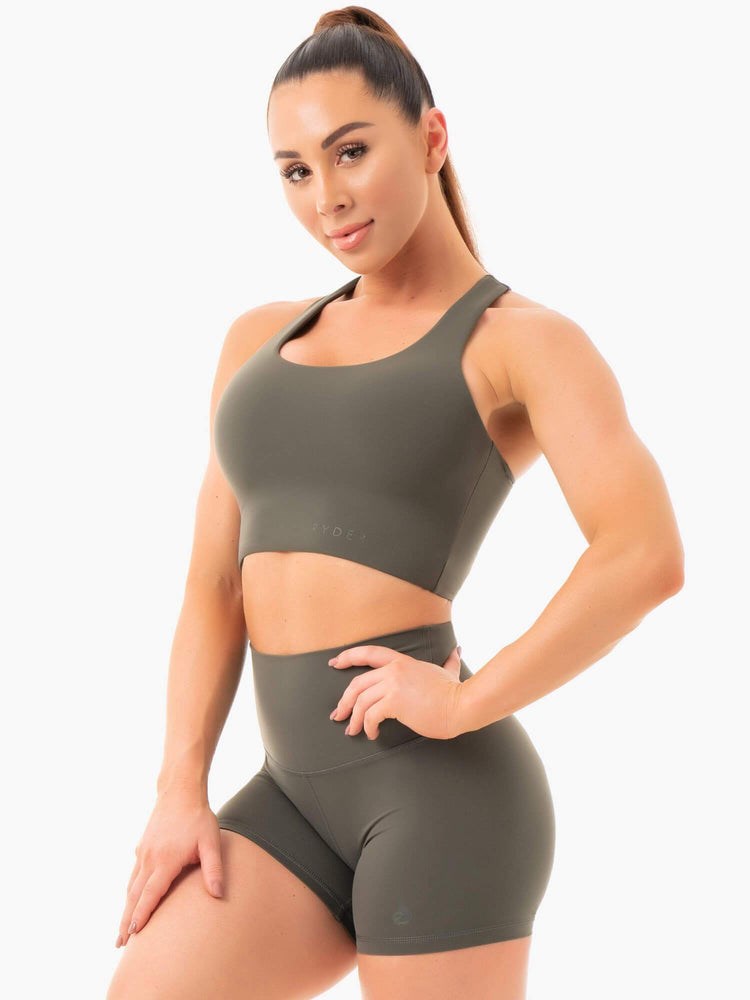 Ryderwear NKD Sports Bra Khaki | JIH-540328