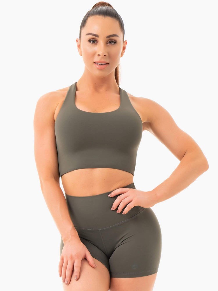 Ryderwear NKD Sports Bra Khaki | JIH-540328