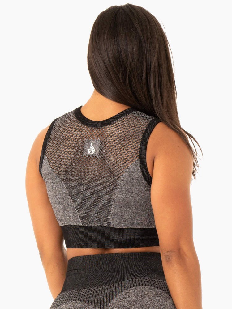 Ryderwear Oasis Seamless Crop Top Svarta | WME-109437