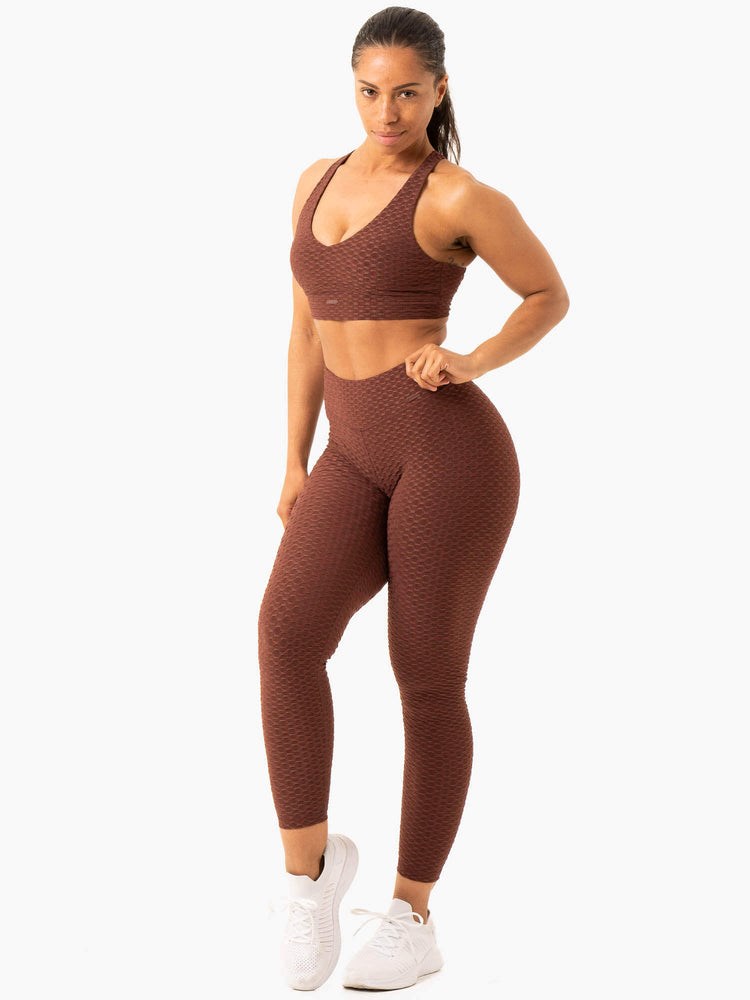 Ryderwear Optic Scrunch Bum Leggings Choklad | ZCU-164897