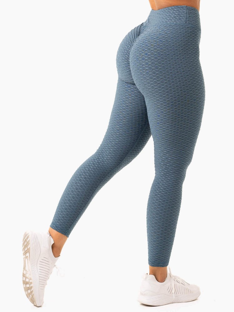 Ryderwear Optic Scrunch Bum Leggings Teal | CDT-972680