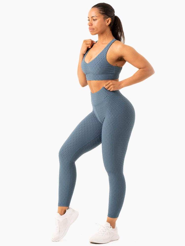 Ryderwear Optic Scrunch Bum Leggings Teal | CDT-972680