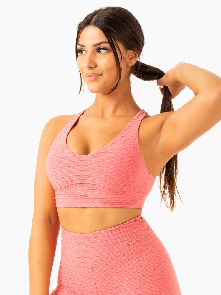 Ryderwear Optic V-Neck Sports Bra Rosa | UEF-290167