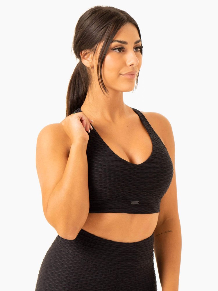 Ryderwear Optic V-Neck Sports Bra Svarta | MCE-713560