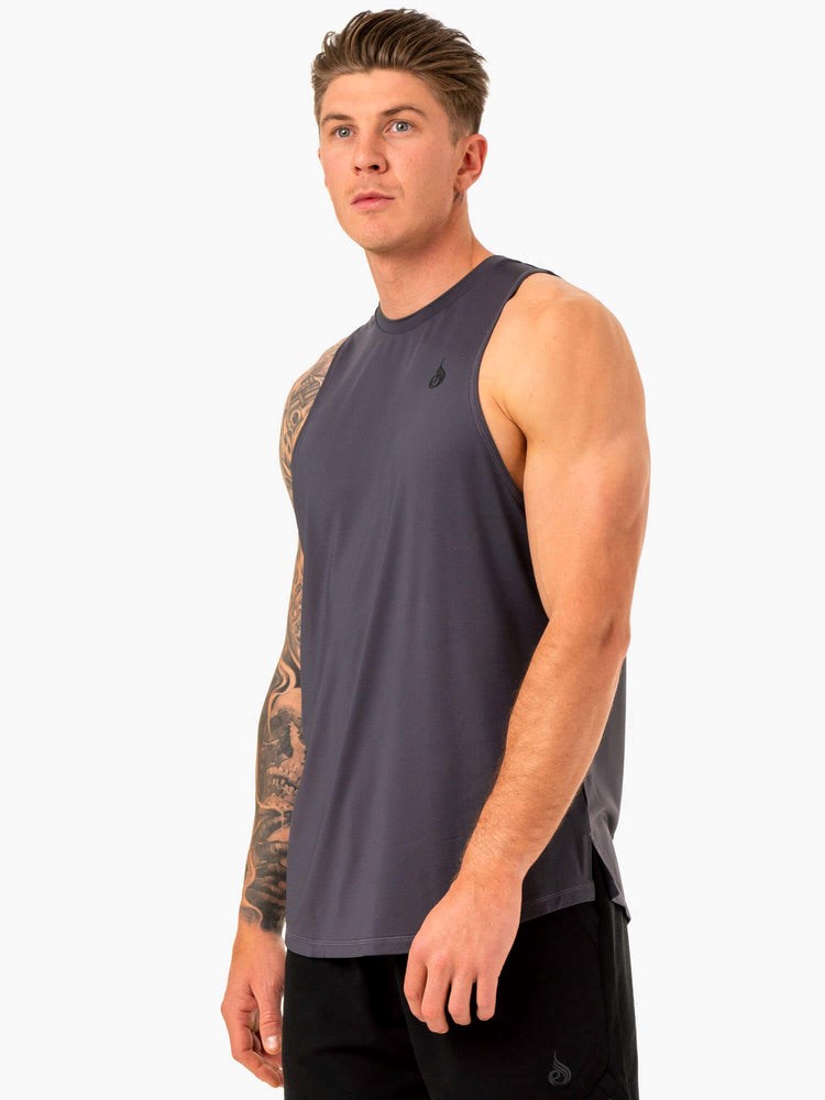 Ryderwear Optimal Mesh Tank Charcoal | QSF-685413