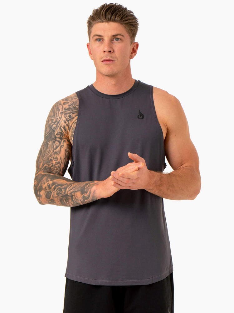 Ryderwear Optimal Mesh Tank Charcoal | QSF-685413