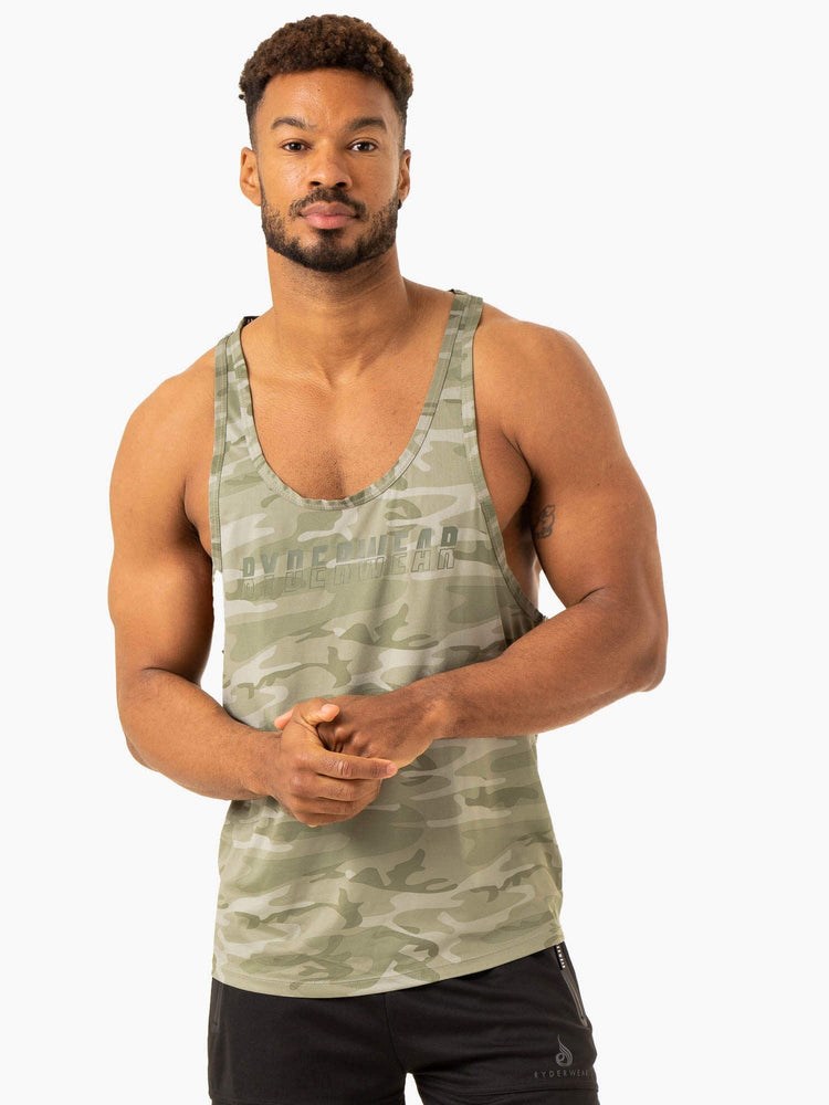 Ryderwear Overdrive Stringer T-Back Gröna Camo | NEO-450317