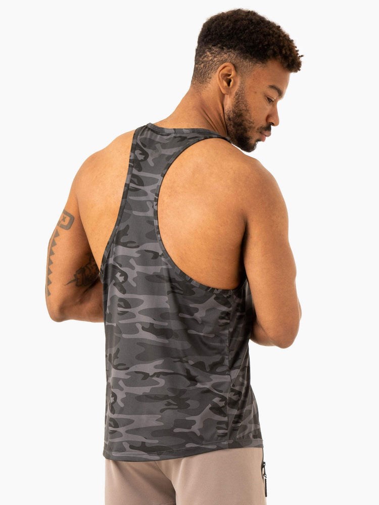 Ryderwear Overdrive Stringer T-Back Svarta Camo | QHN-160295