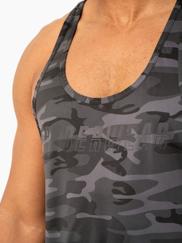 Ryderwear Overdrive Stringer T-Back Svarta Camo | QHN-160295