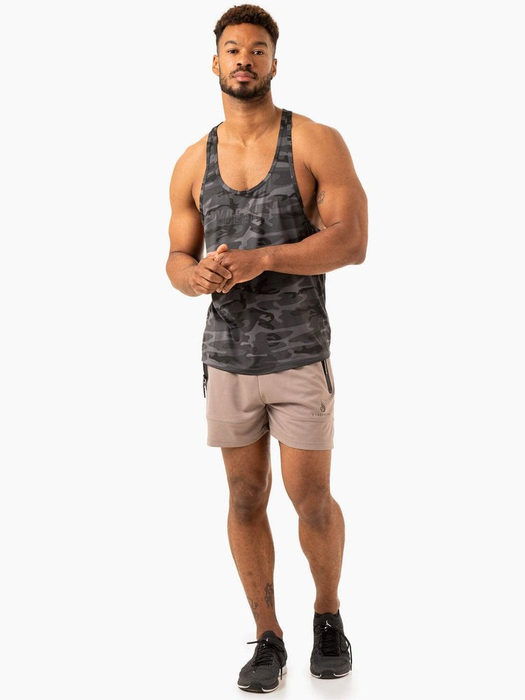 Ryderwear Overdrive Stringer T-Back Svarta Camo | QHN-160295