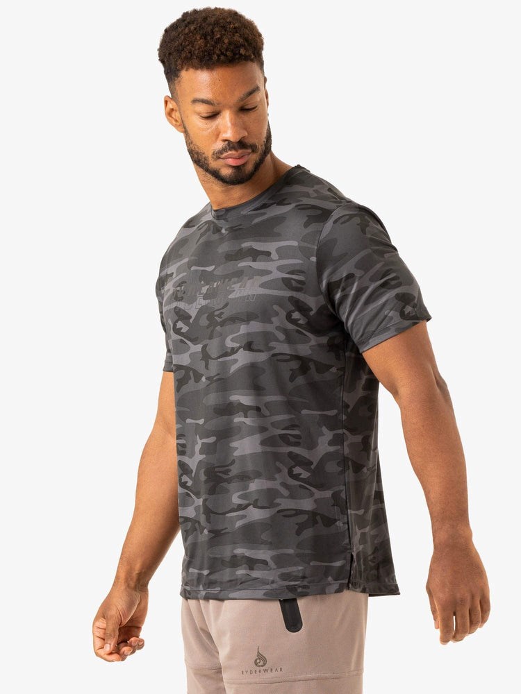 Ryderwear Overdrive T-Shirt Svarta Camo | TQM-543278