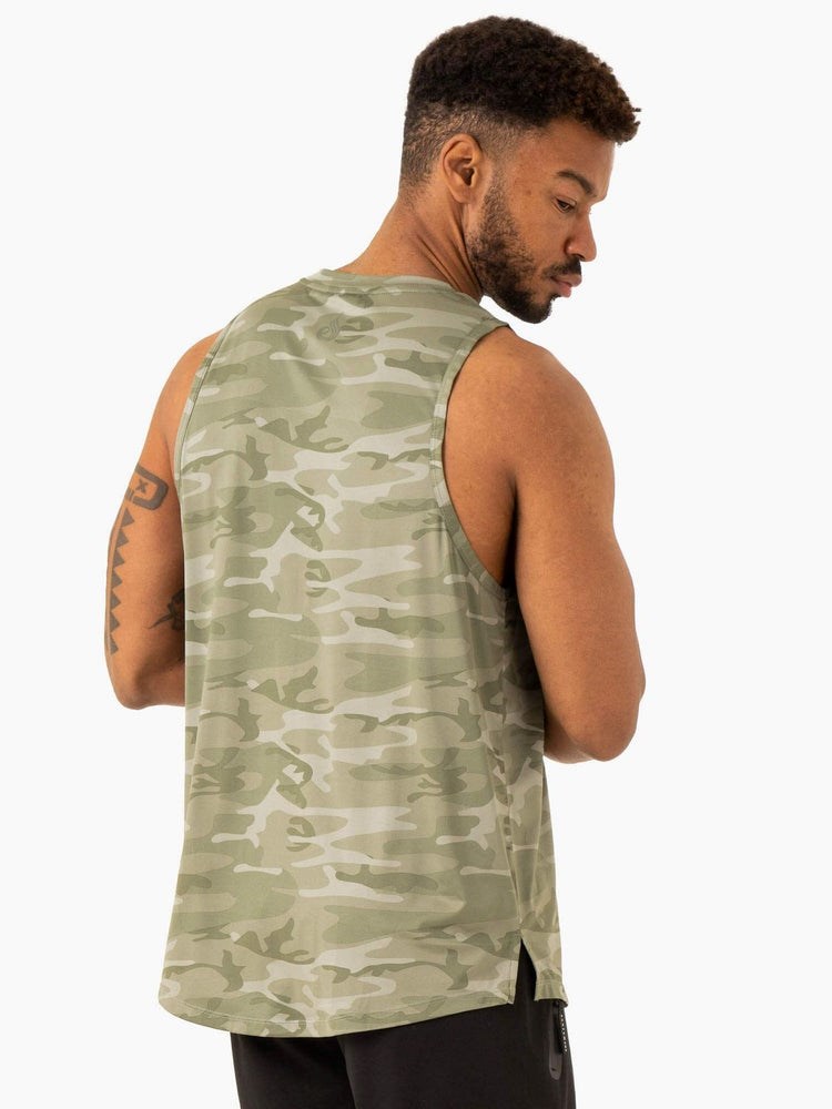 Ryderwear Overdrive Tank Gröna Camo | XMV-863210