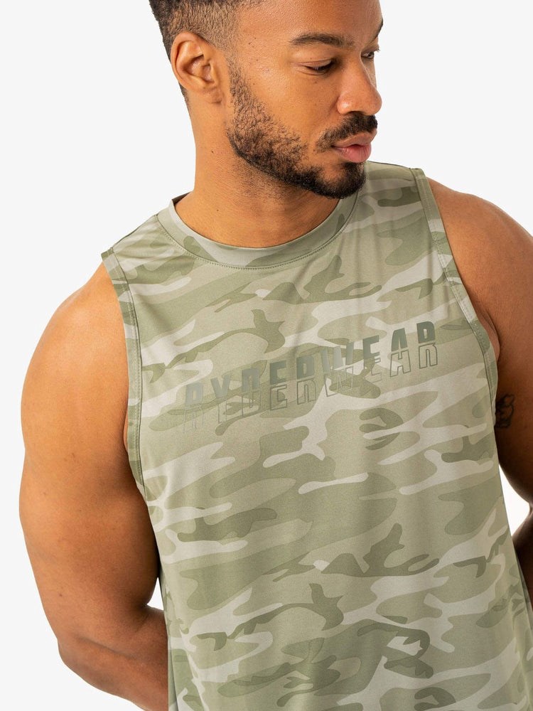 Ryderwear Overdrive Tank Gröna Camo | XMV-863210