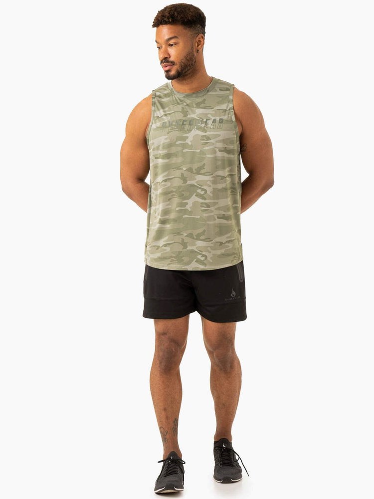 Ryderwear Overdrive Tank Gröna Camo | XMV-863210