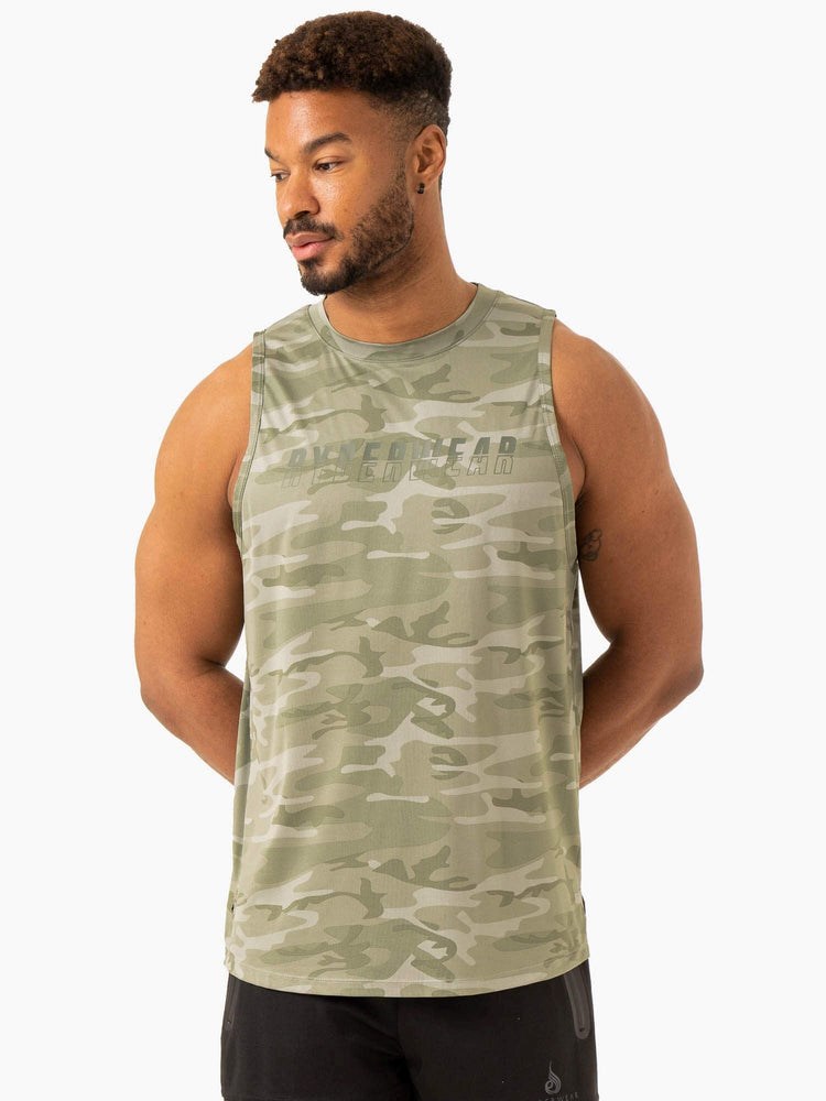 Ryderwear Overdrive Tank Gröna Camo | XMV-863210