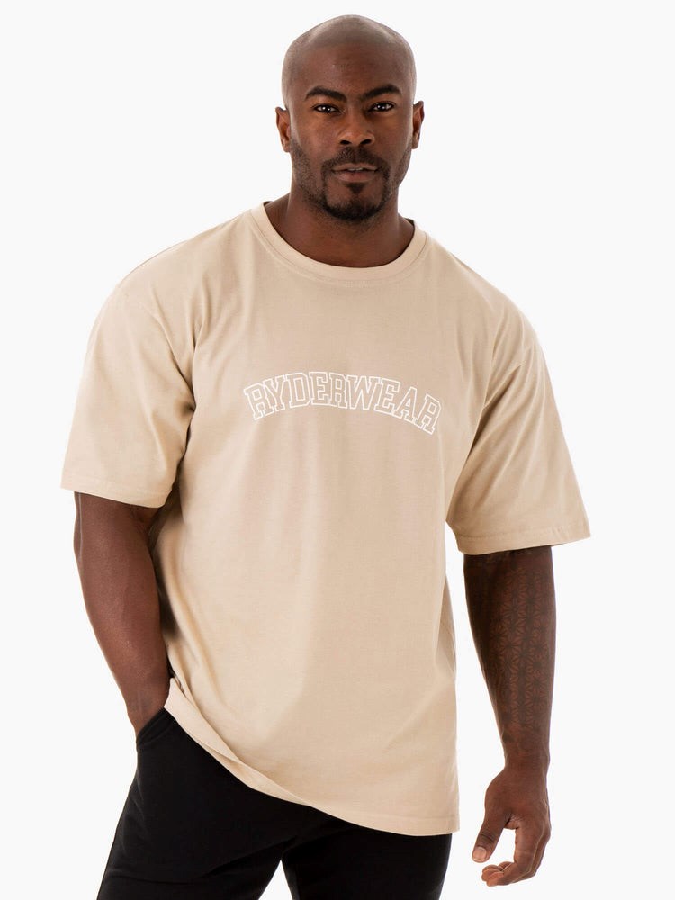 Ryderwear Oversized T-Shirt Sandstone | RJH-927614