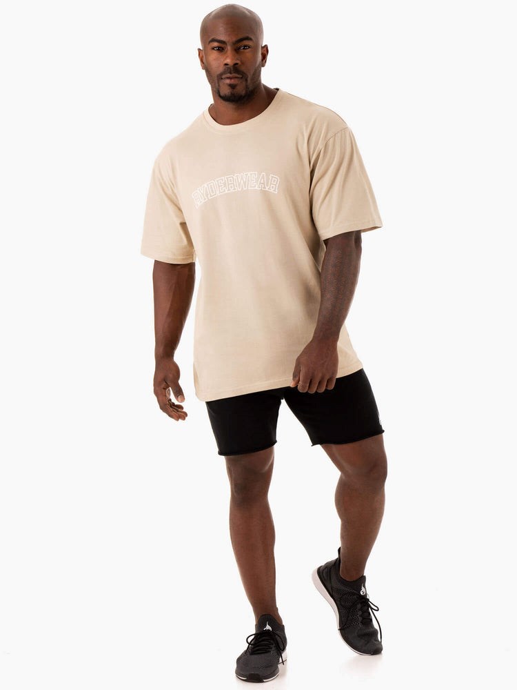 Ryderwear Oversized T-Shirt Sandstone | RJH-927614