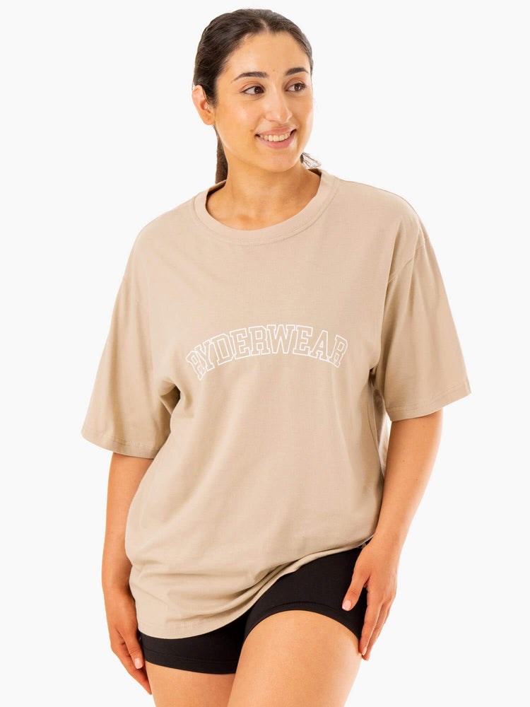 Ryderwear Oversized T-Shirt Sandstone | ZMX-280167