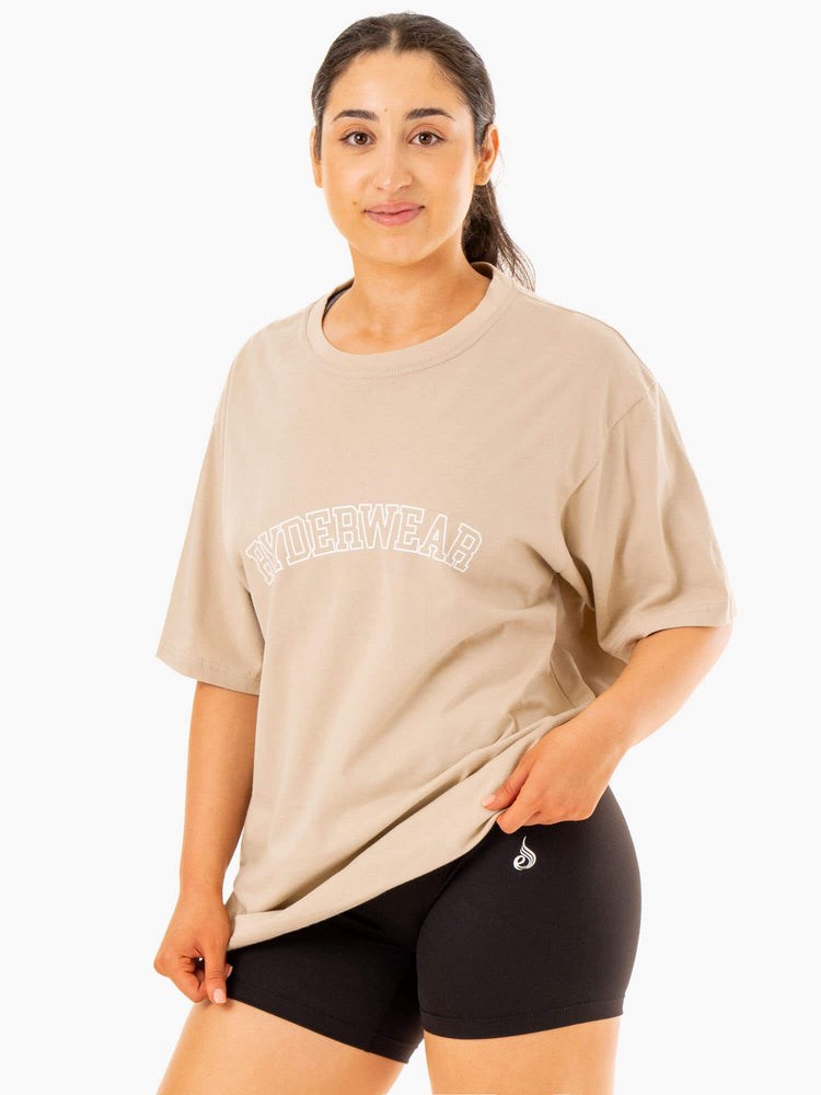 Ryderwear Oversized T-Shirt Sandstone | ZMX-280167