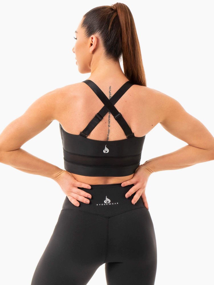 Ryderwear Palm Convertible Sports Bra Svarta | XVL-705891