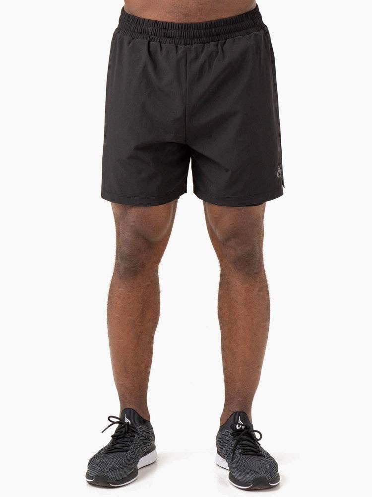 Ryderwear Pursuit 2 In 1 Tränings Shorts Svarta | YTX-082963