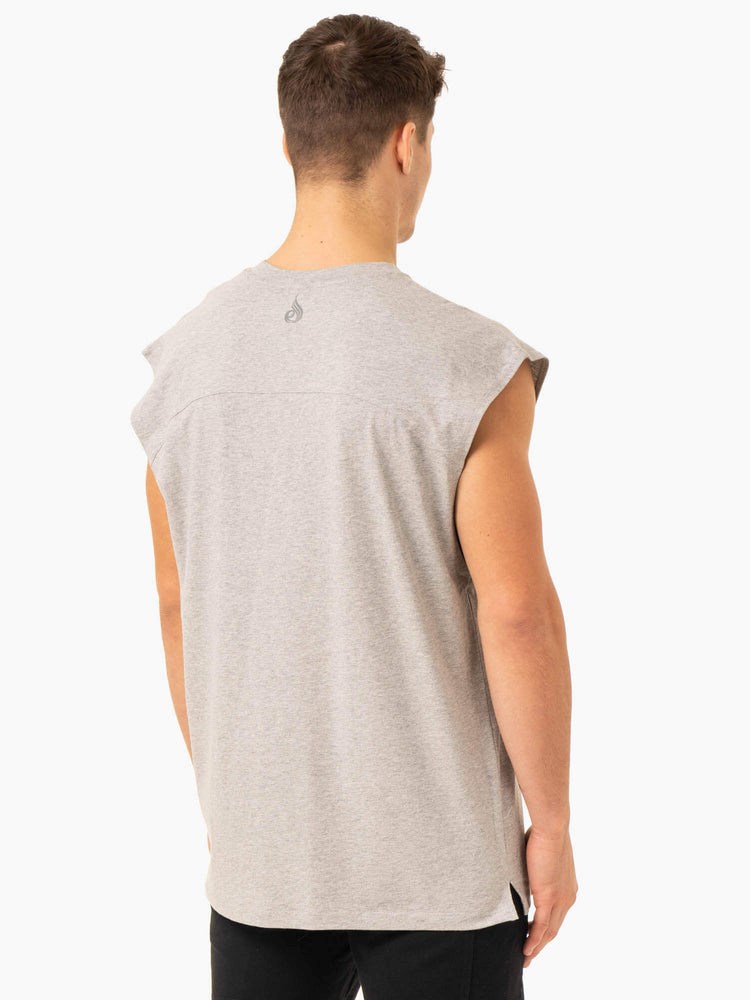 Ryderwear Pursuit Breda Cut Tank Ljusgrå | ERK-140589