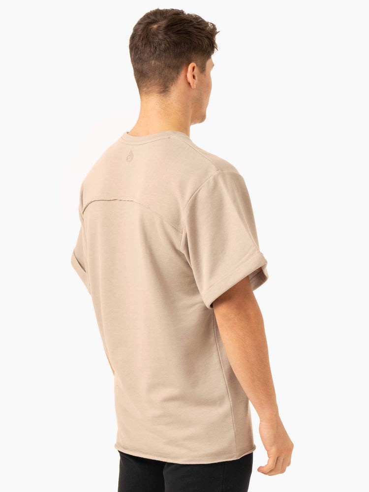 Ryderwear Pursuit Oversized Fleece T-Shirt Sand | FVW-648957