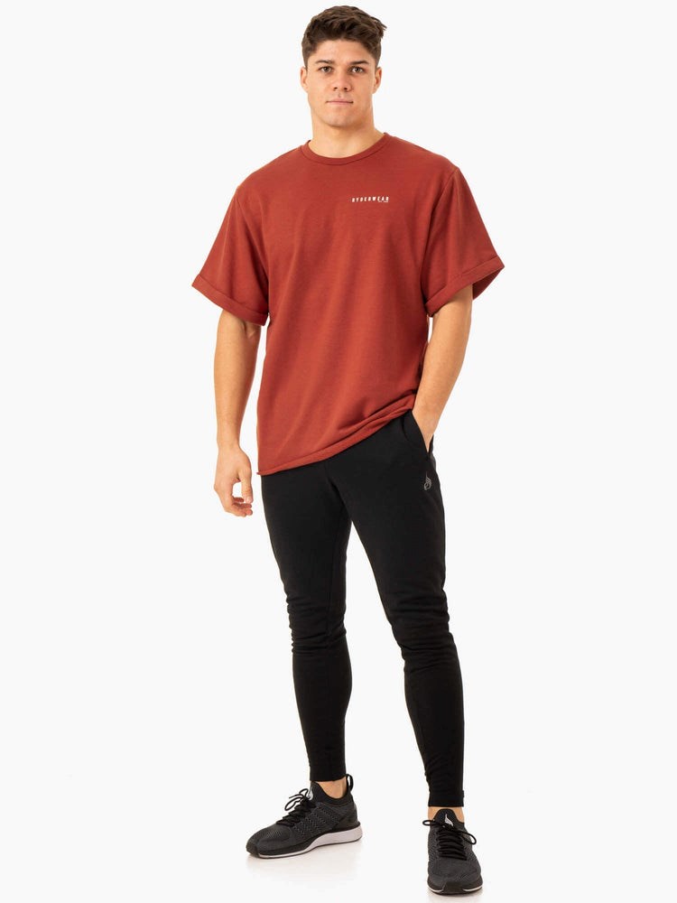 Ryderwear Pursuit Oversized Fleece T-Shirt Röda | HWP-940386