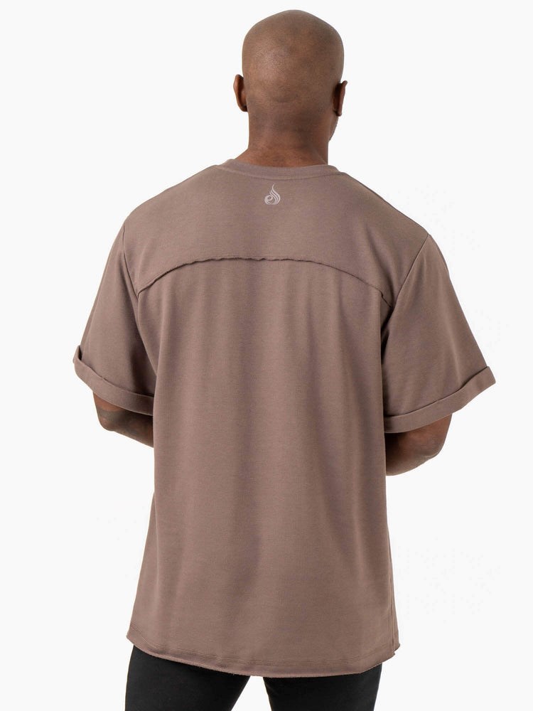 Ryderwear Pursuit Oversized Fleece T-Shirt Taupe | JFH-910374