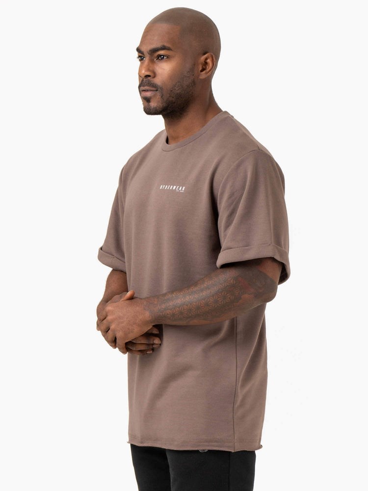 Ryderwear Pursuit Oversized Fleece T-Shirt Taupe | JFH-910374