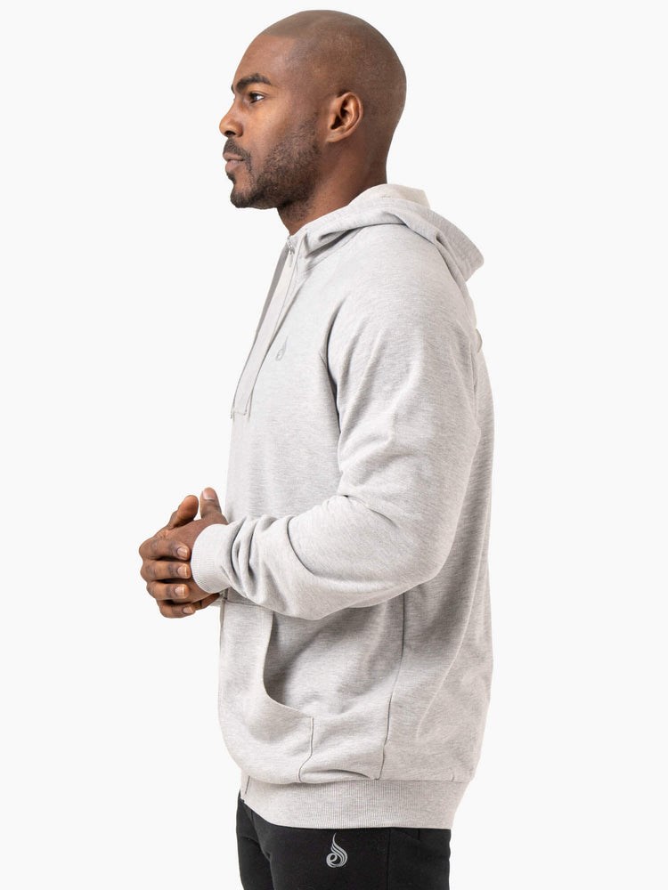 Ryderwear Pursuit Zip Up Hoodie Ljusgrå | AZD-462718