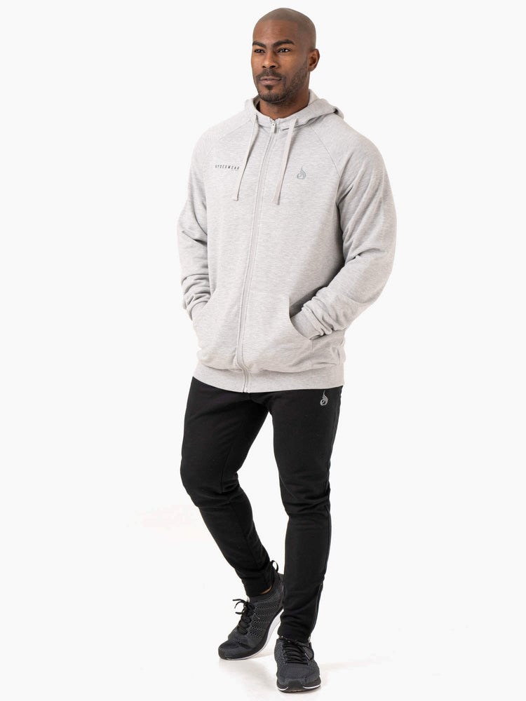 Ryderwear Pursuit Zip Up Hoodie Ljusgrå | AZD-462718