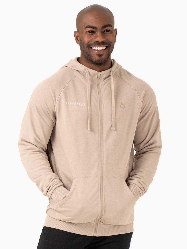 Ryderwear Pursuit Zip Up Hoodie Sand | BUJ-038912