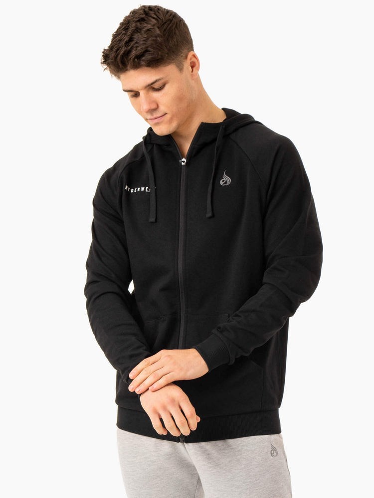 Ryderwear Pursuit Zip Up Hoodie Svarta | MDT-156897