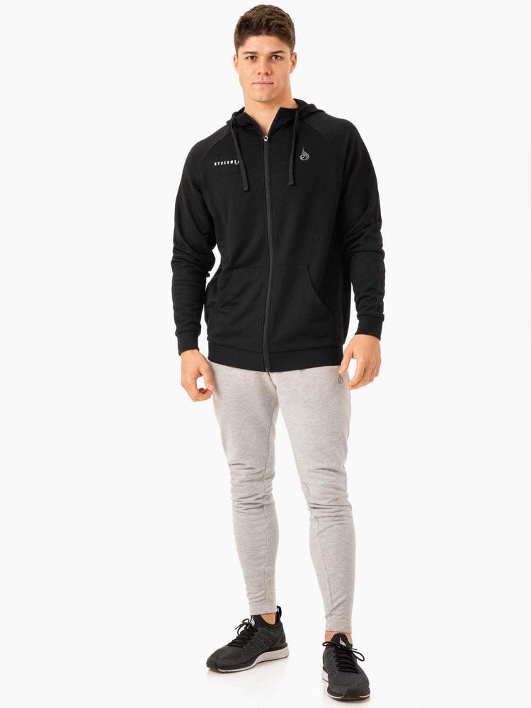 Ryderwear Pursuit Zip Up Hoodie Svarta | MDT-156897