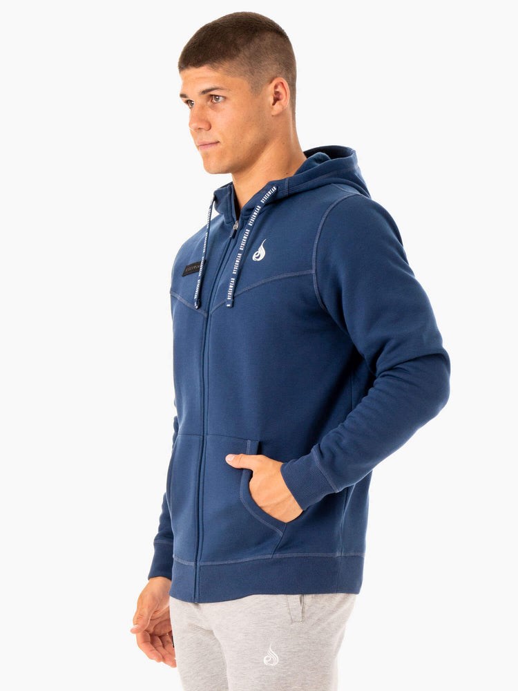 Ryderwear Recharge Zip Up Hoodie Blå | NMF-406927