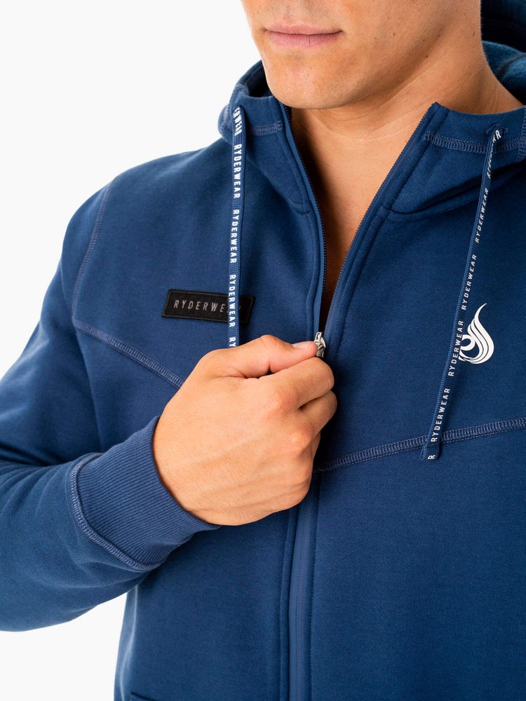 Ryderwear Recharge Zip Up Hoodie Blå | NMF-406927